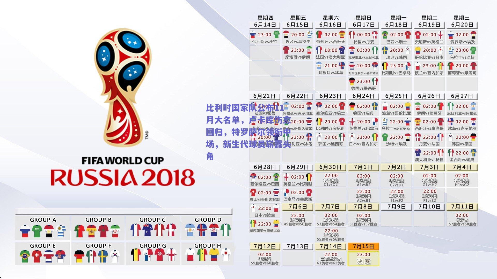 比利时国家队公布11月大名单，卢卡库伤愈回归，特罗萨尔领衔中场，新生代球员崭露头角